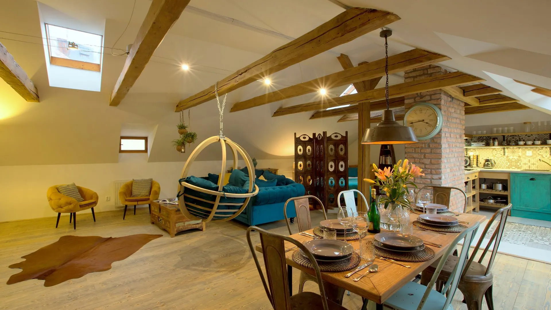 Gigantic Boho Chic 3 Bedroom 3 Bathroom Loft With Hanging Chair Prague Apartment